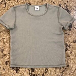 Aritzia Tna 2xs Waffle knit, muted light sage green